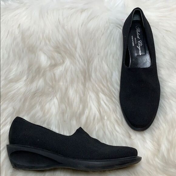 Robert Clegerie Black Fabric Slip On Sz 7 - Picture 1 of 8